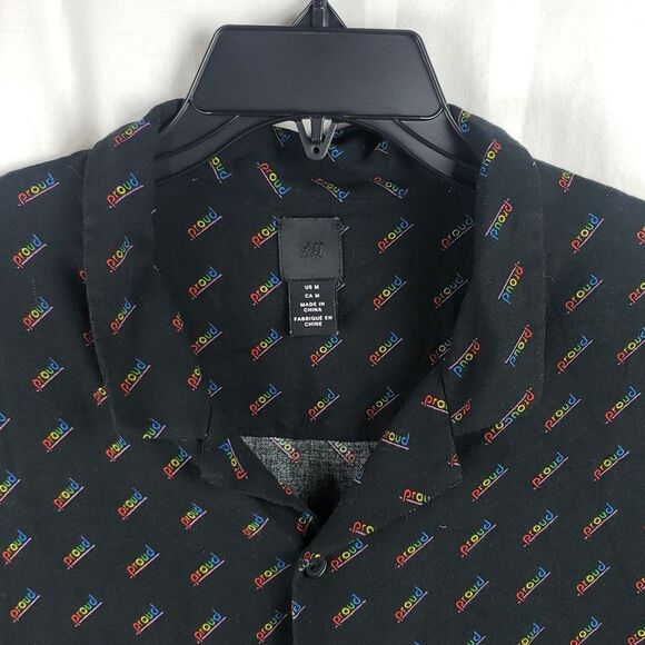 H&M Men's Medium Proud Button Down Gay Pride Shirt - Picture 5 of 12